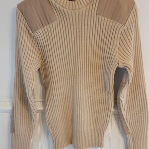 Vintage L.L. Bean Tan Crewneck Sweater 100 % Merino Wool Size M